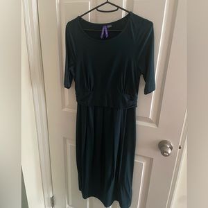 Forest green maternity and nursing dress